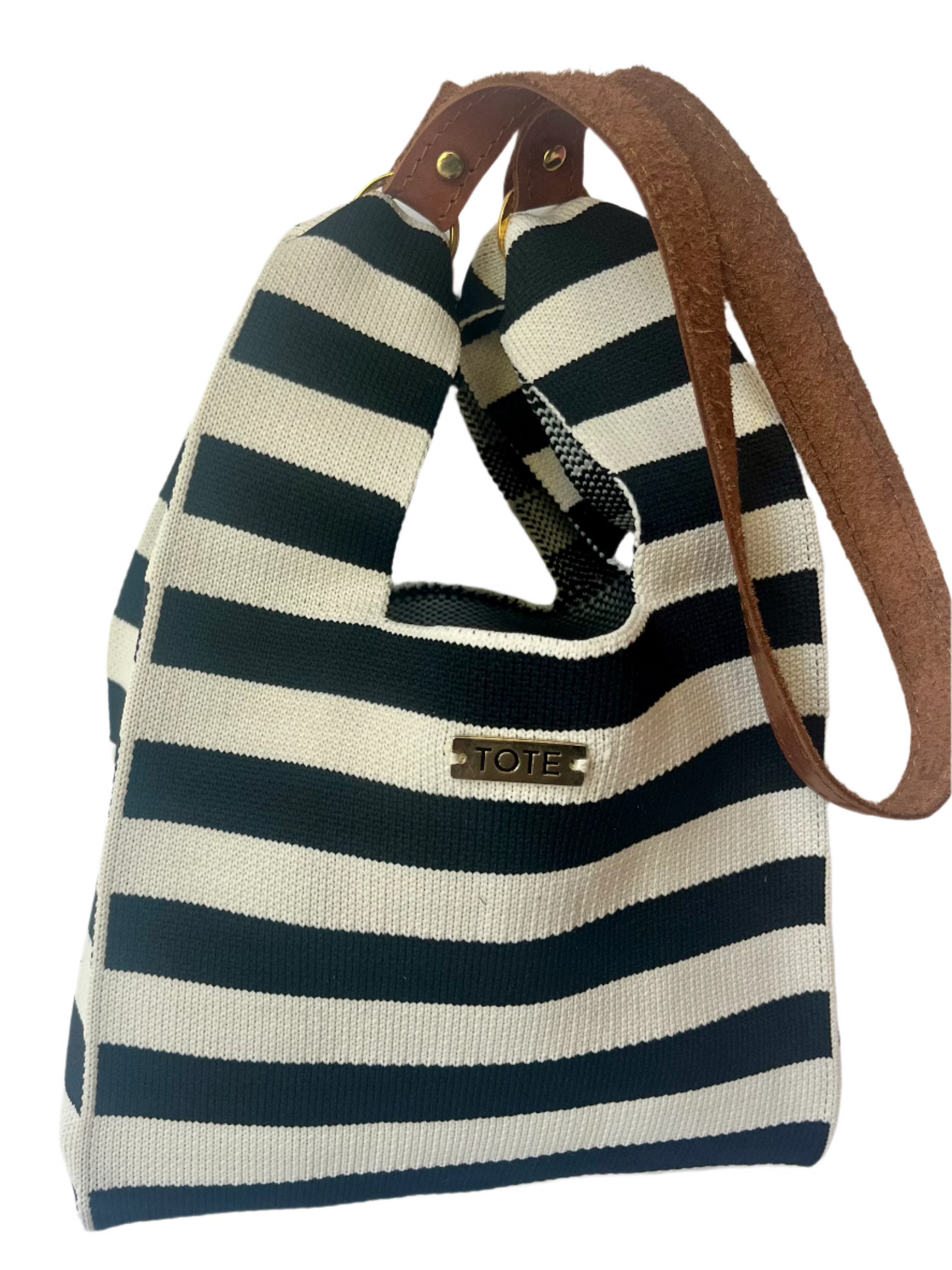 Tote Petite Shopper - Black and white horizontal stripe