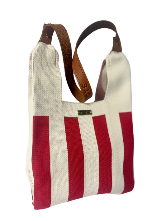 Tote Petite Shopper - Red stripe