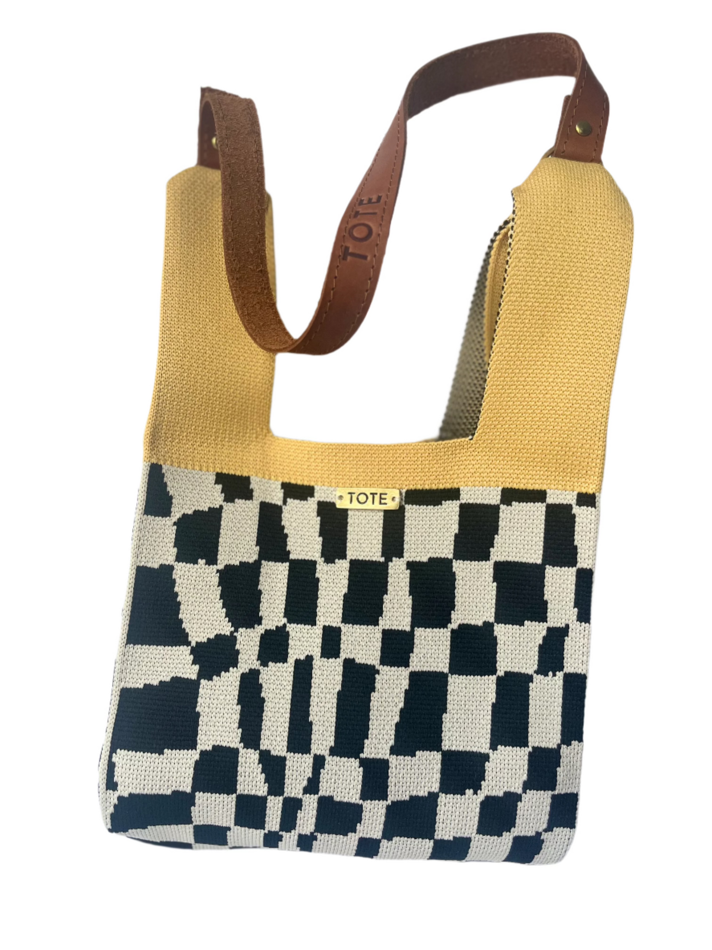 Tote Petite Shopper - Check & yellow