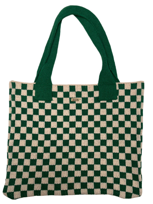 Tote Knitted Shoulder Bags - Green check - Tote South Africa