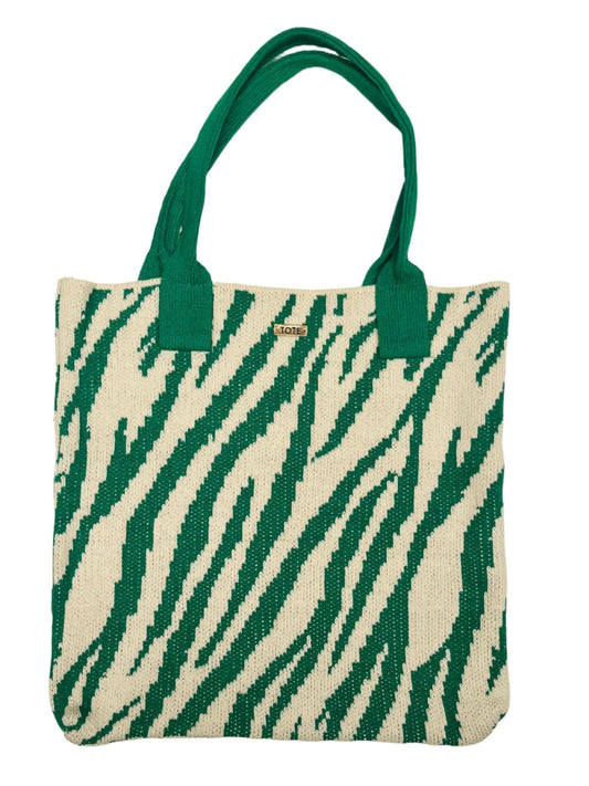 Tote Knitted Shoulder Bags - Green zebra - Tote South Africa