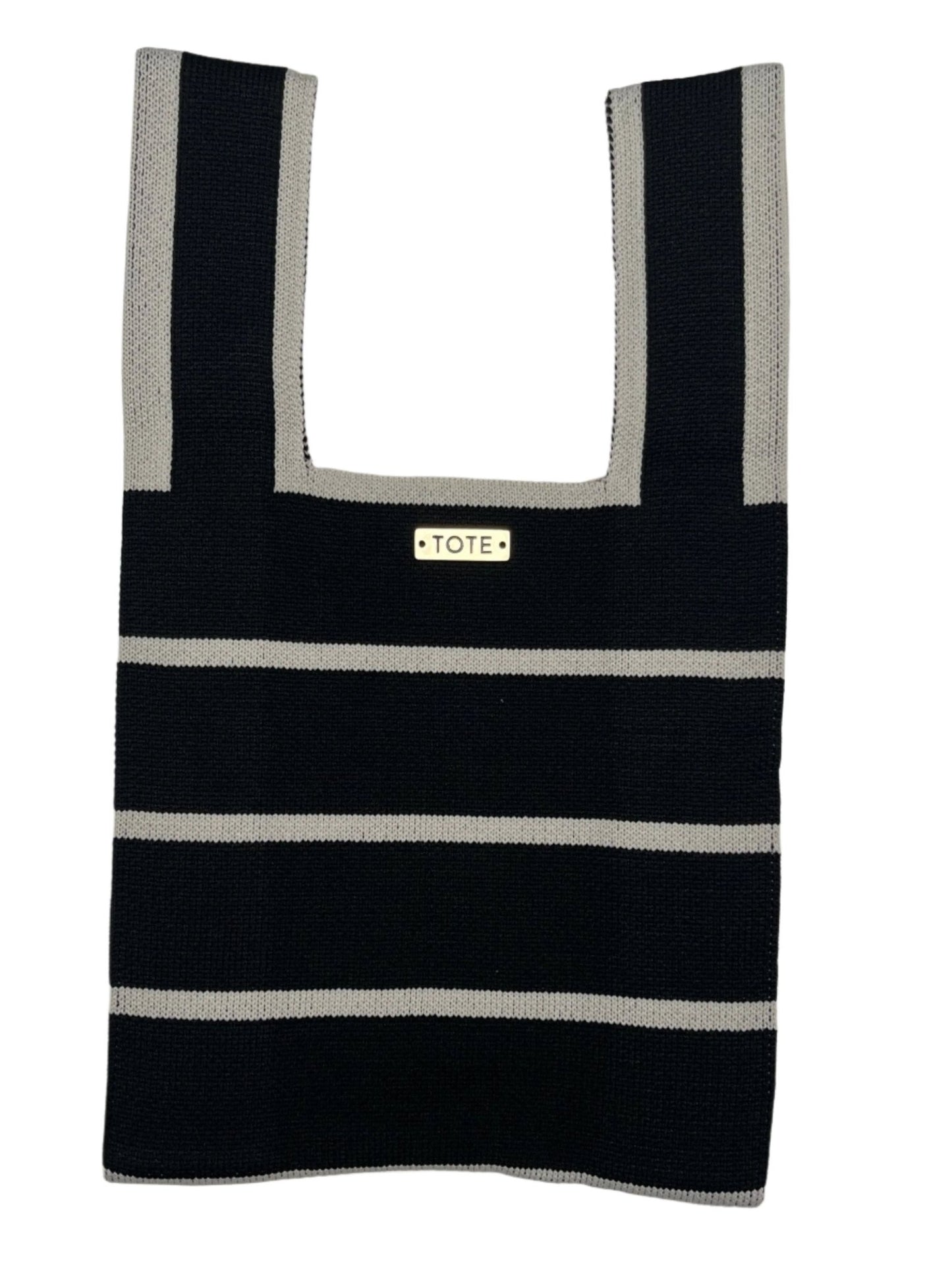 Tote Petite Shopper - Black & beige stripe - Tote South Africa