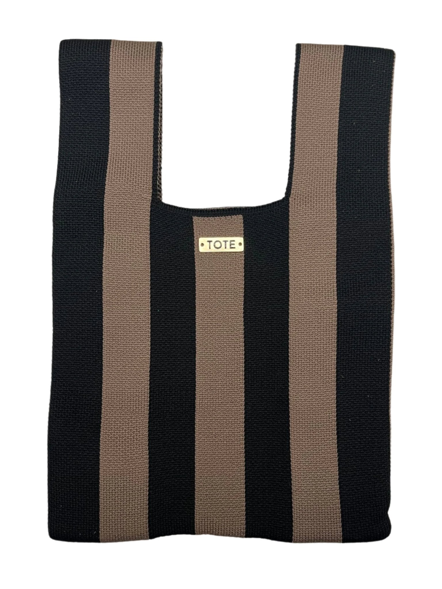 Tote Petite Shopper - Coffee and black stripe - Tote South Africa