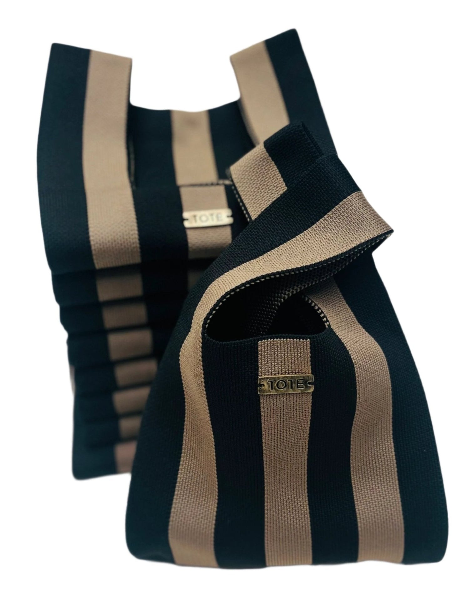 Tote Petite Shopper - Coffee and black stripe - Tote South Africa