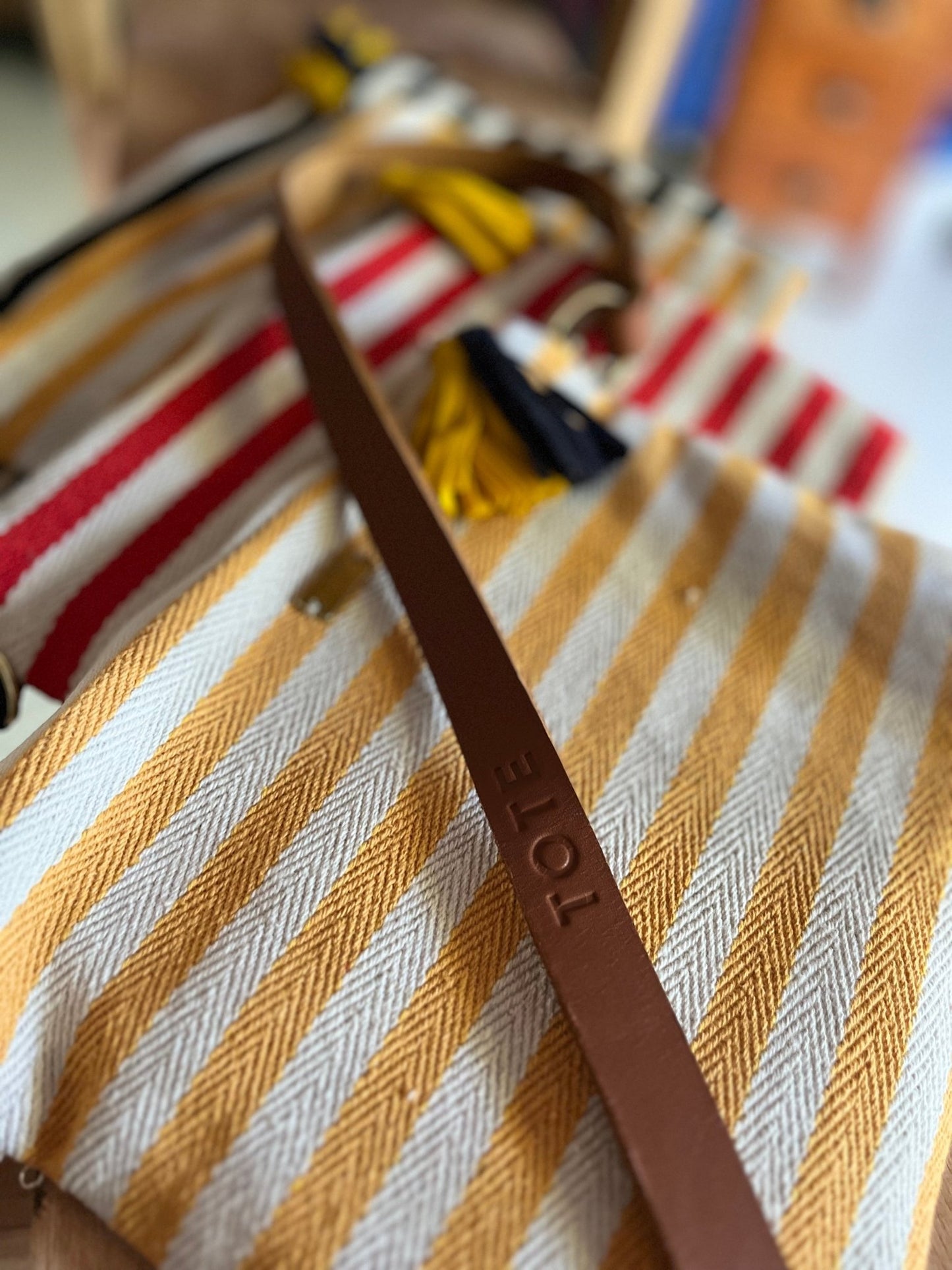 Tote Sling Bag - Yellow stripe - Tote South Africa